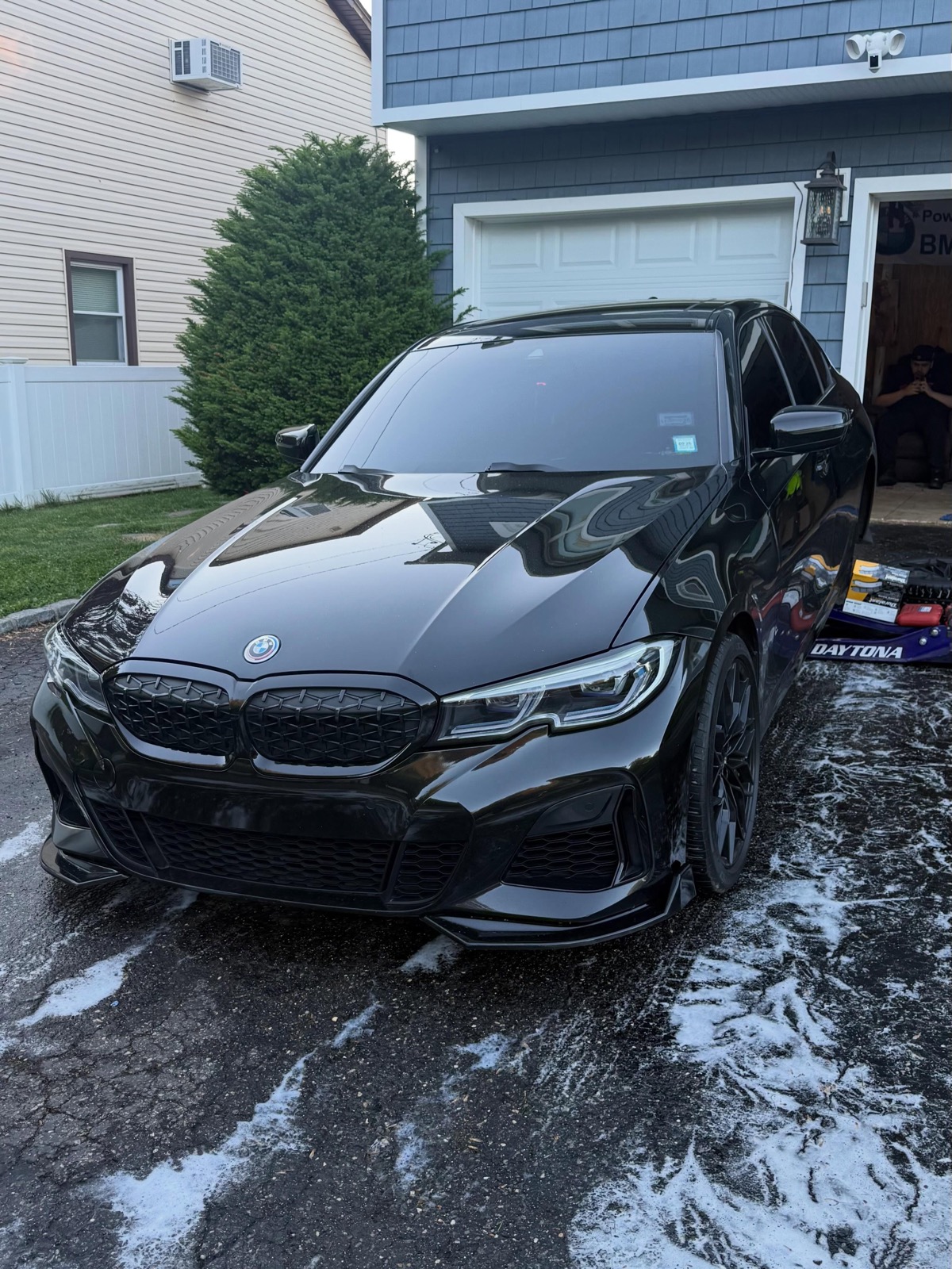Blacked-out BMW 3 Series built and detailed by Toro Performance on Long Island